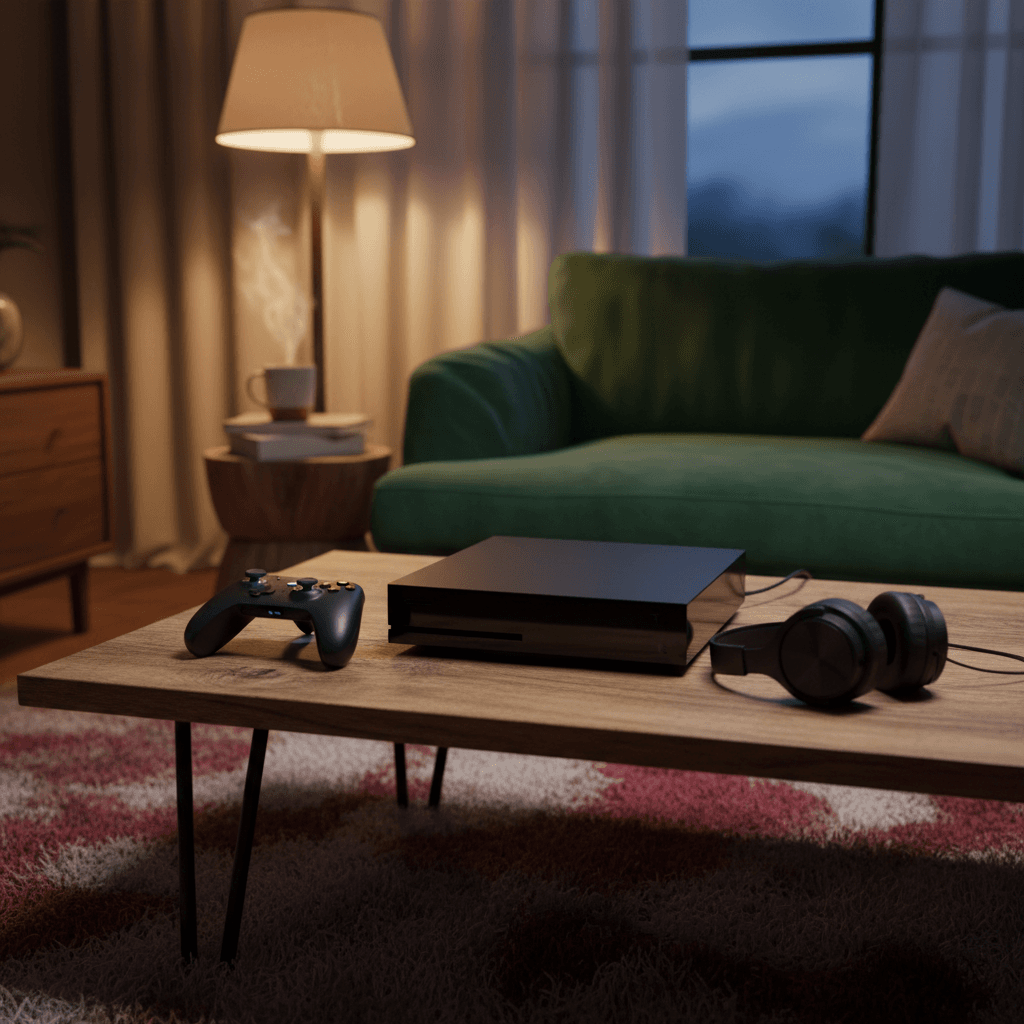 Gaming console with controller