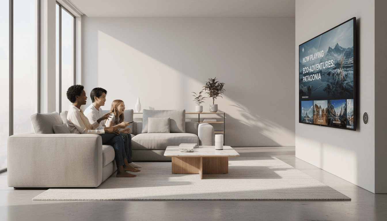 Modern television set up in living room